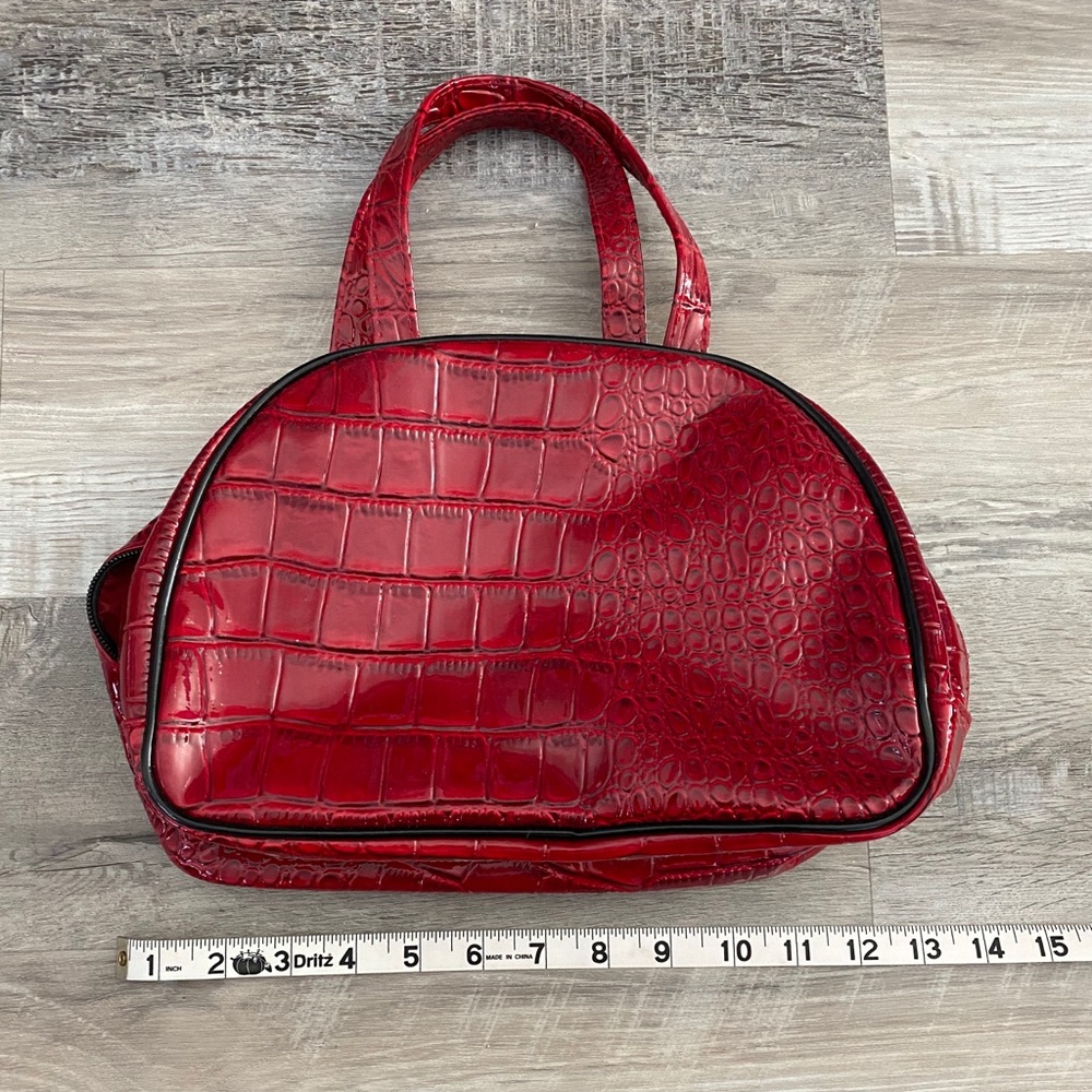 Red Vegan Alligator Handbag